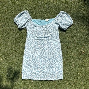 Fashion NovaVintage  Blue Milkmaid Mini Dress